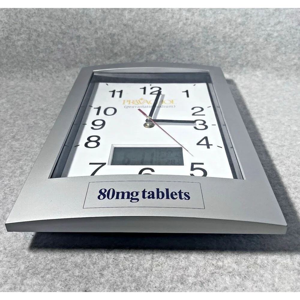 Pravachol Sodium Pharmacist Wall Clock RX Pharmaceutical Date Day Temperature‎